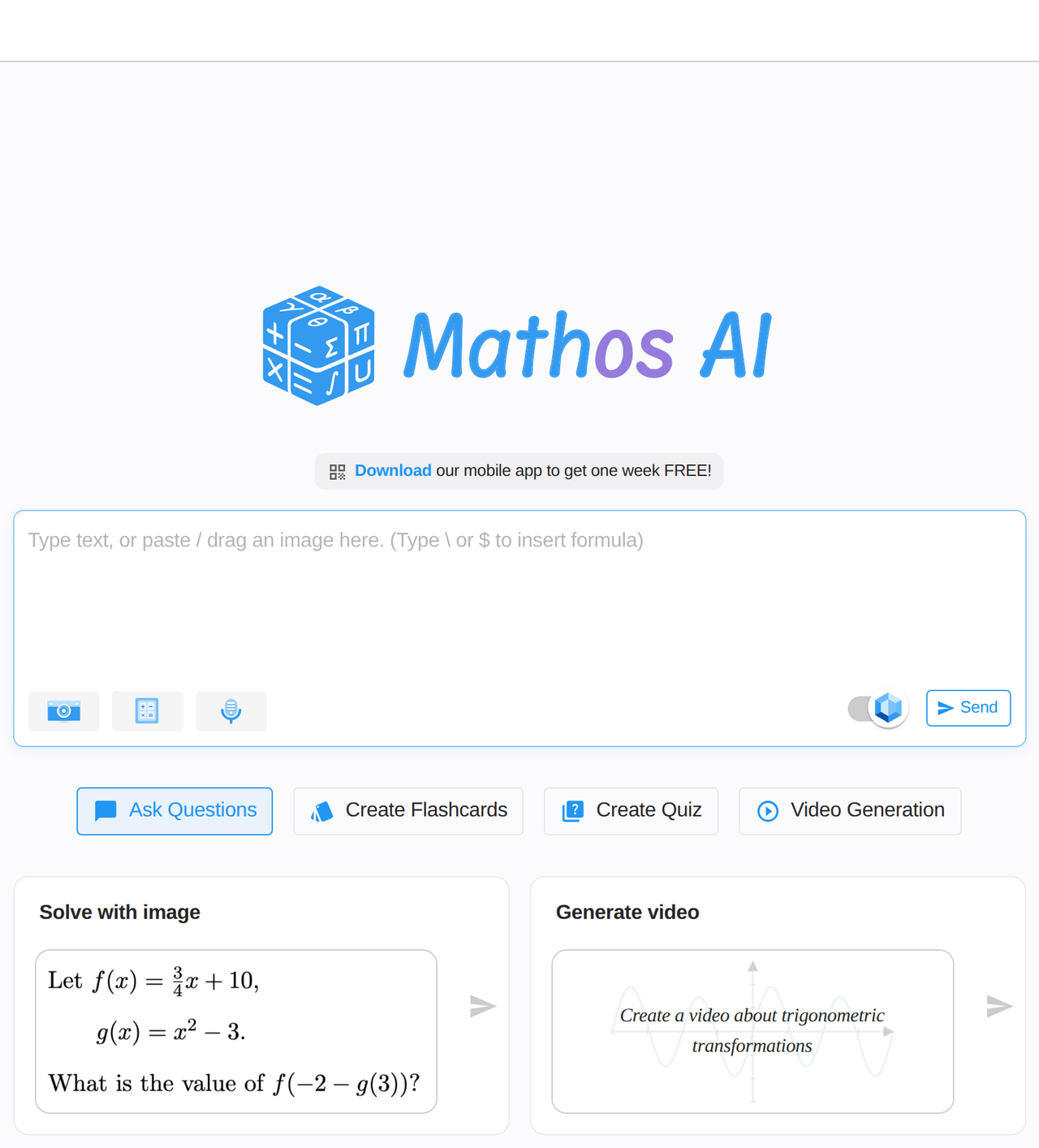 Screenshot of MathGPTPro