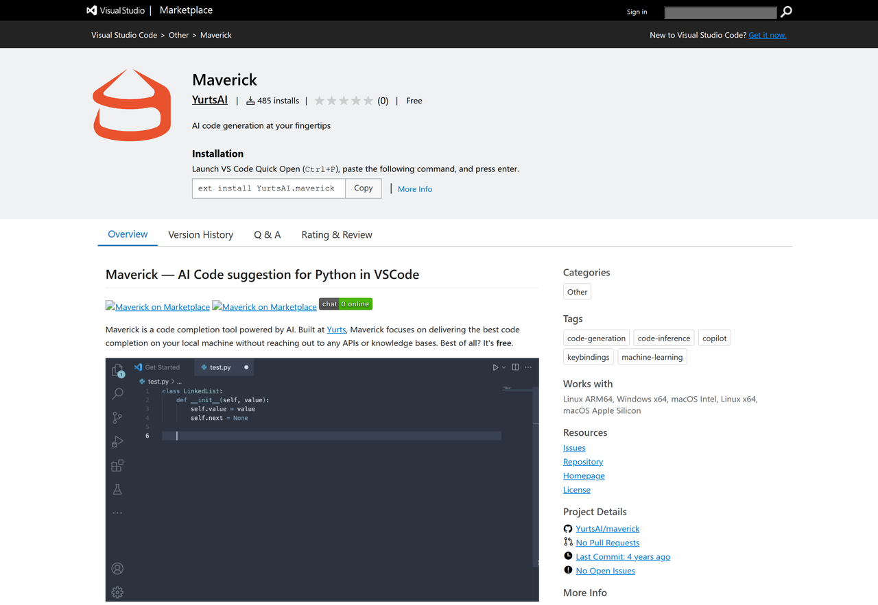 Screenshot of Maverick