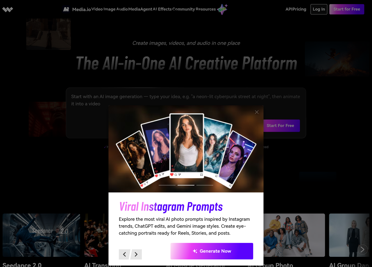 Screenshot of Media.io