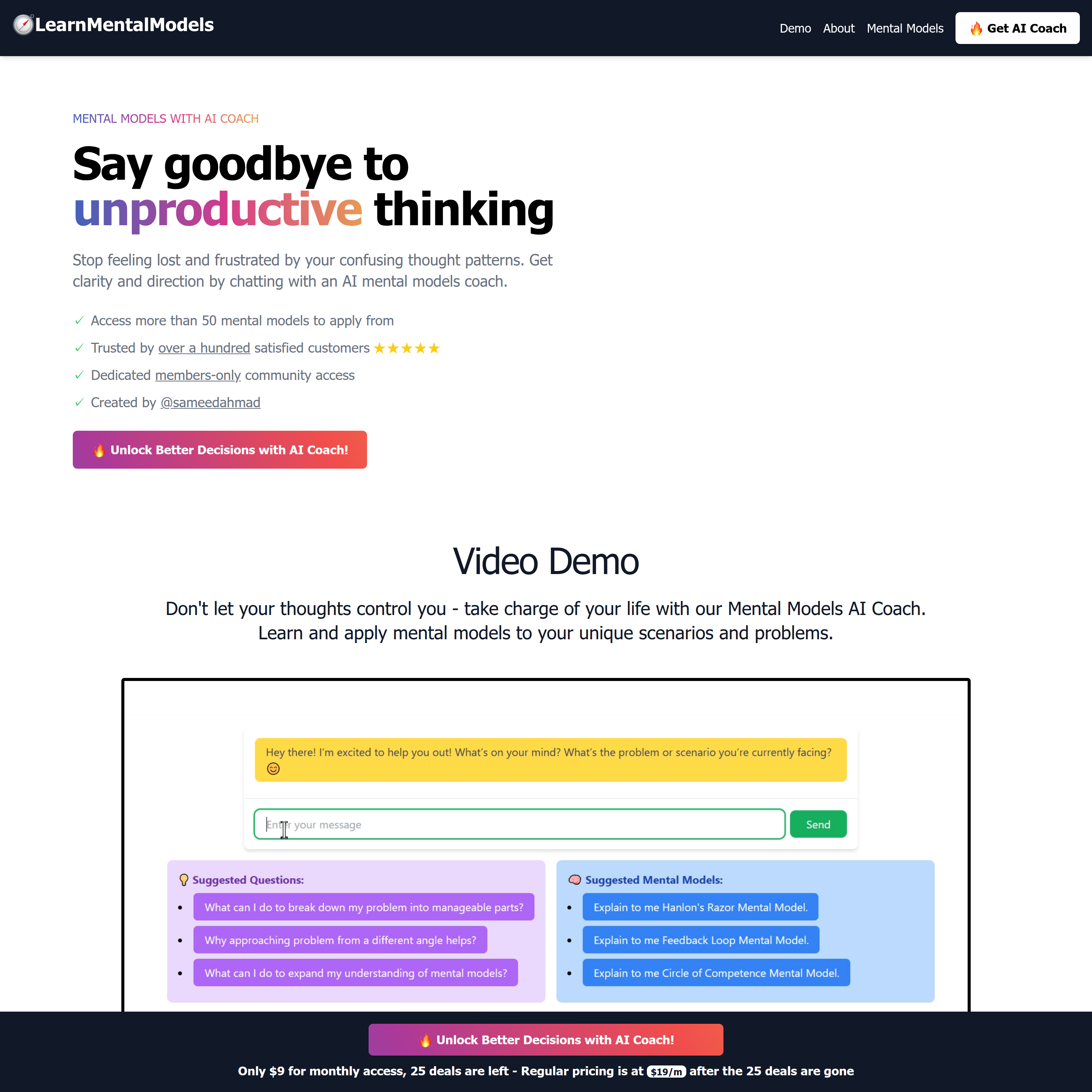 Screenshot of Mental Models AI