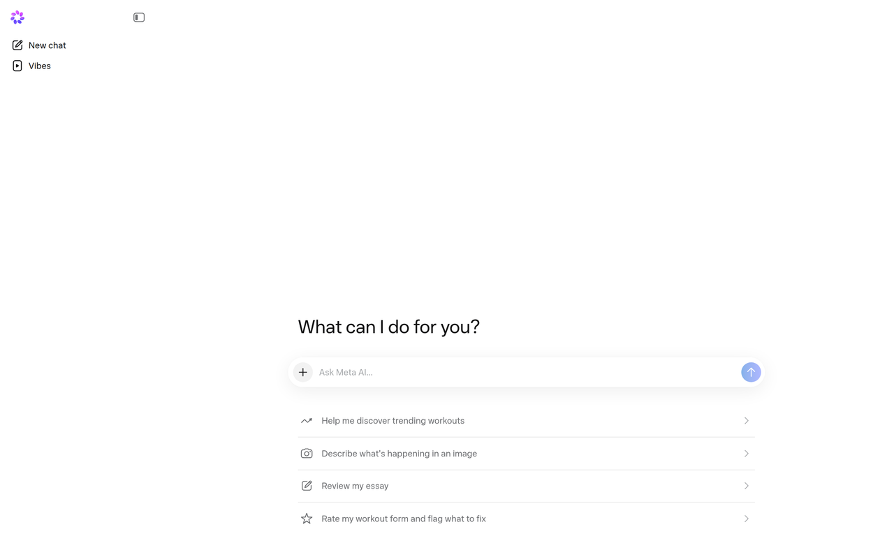 Screenshot of Meta AI
