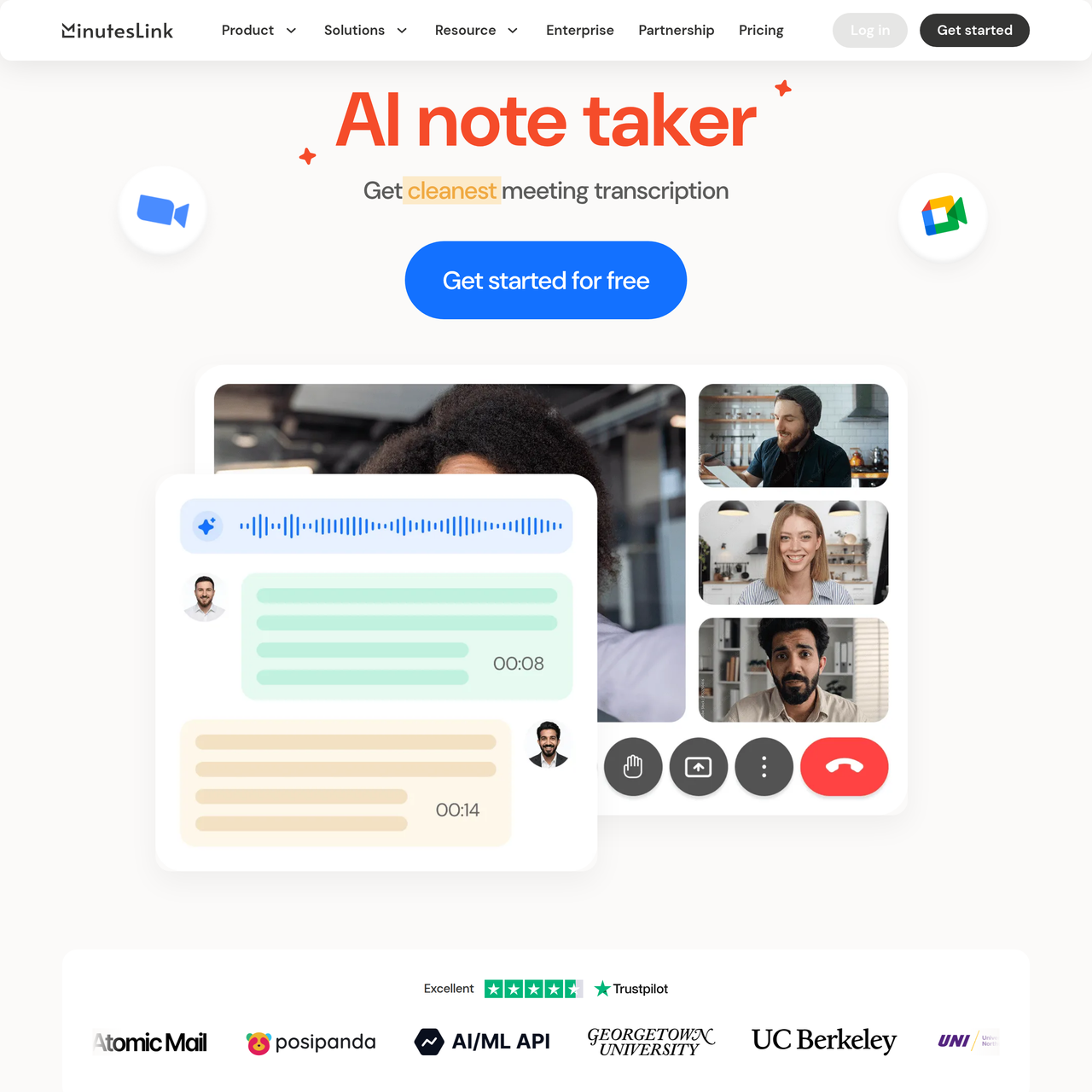 Screenshot of MinutesLink
