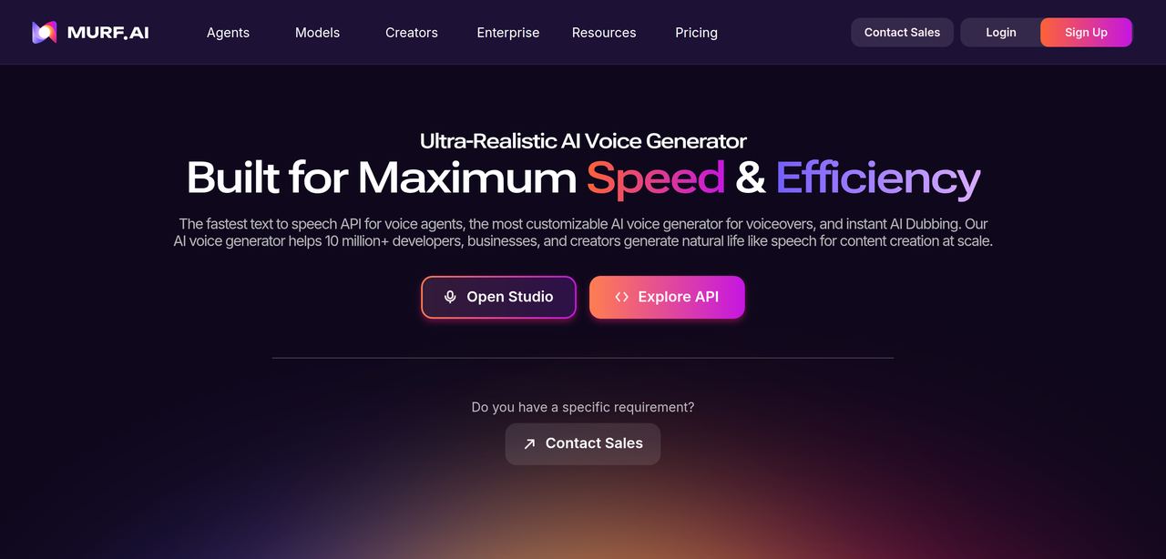 Screenshot of Murf AI