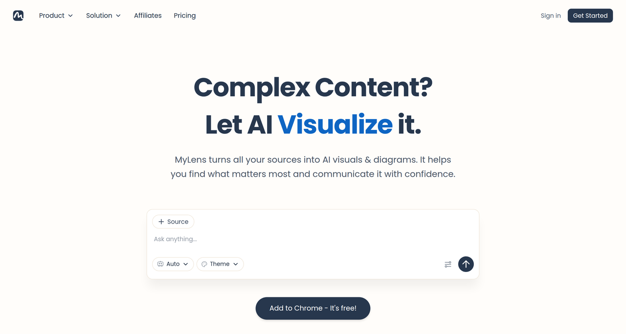 Screenshot of MyLens.AI