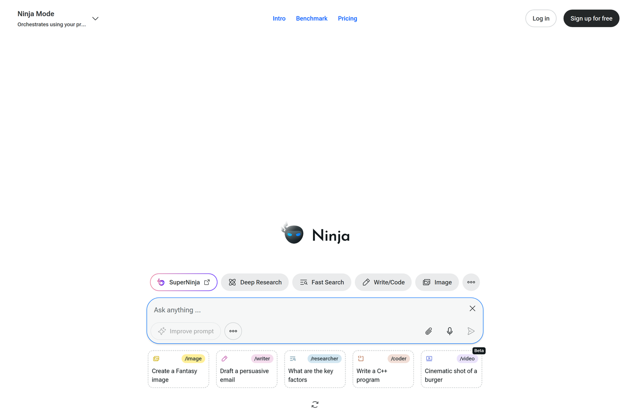 Screenshot of Ninja AI