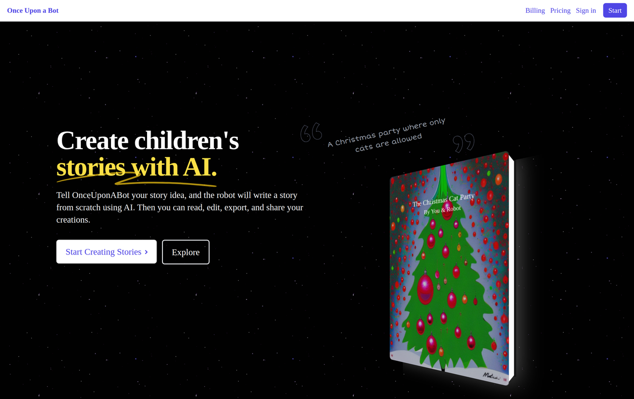 Screenshot of Once Upon A Bot