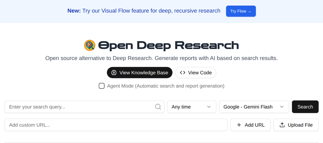 Screenshot of Open Deep Research