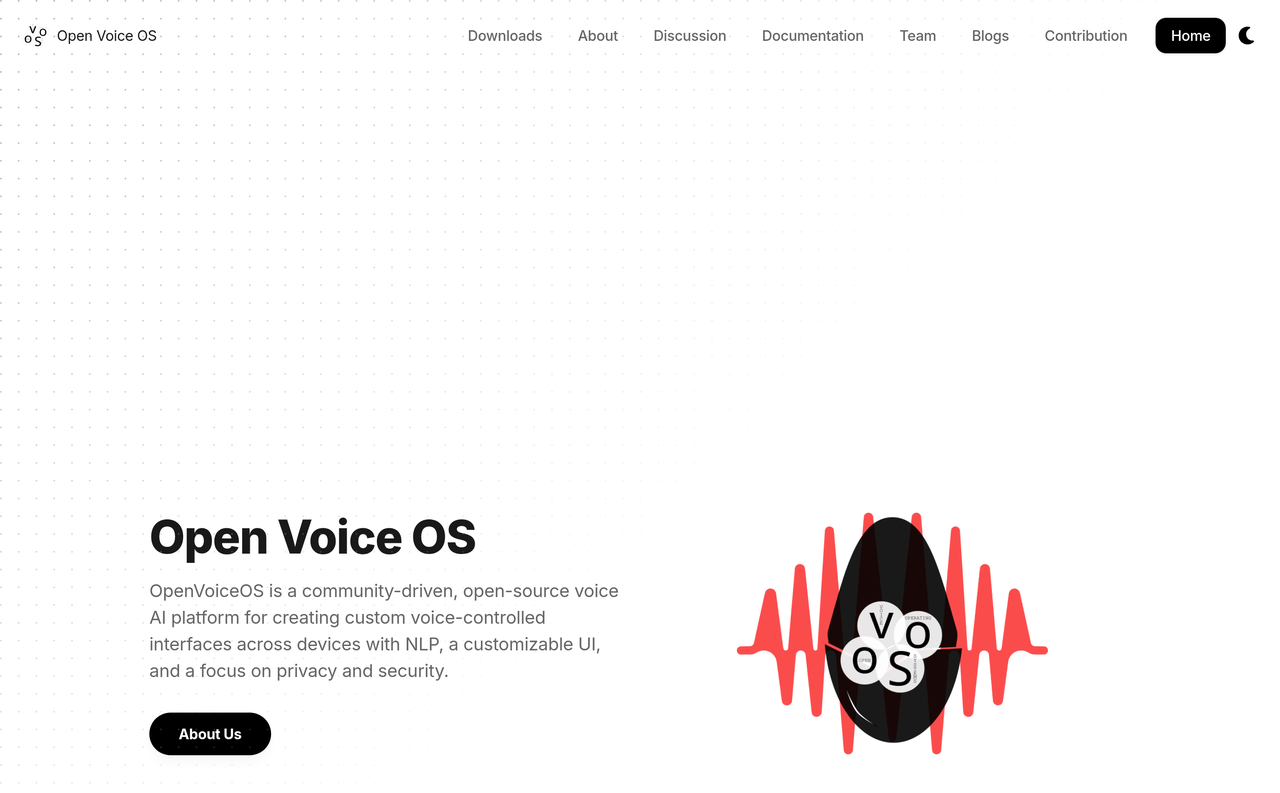 Screenshot of Open Voice OS