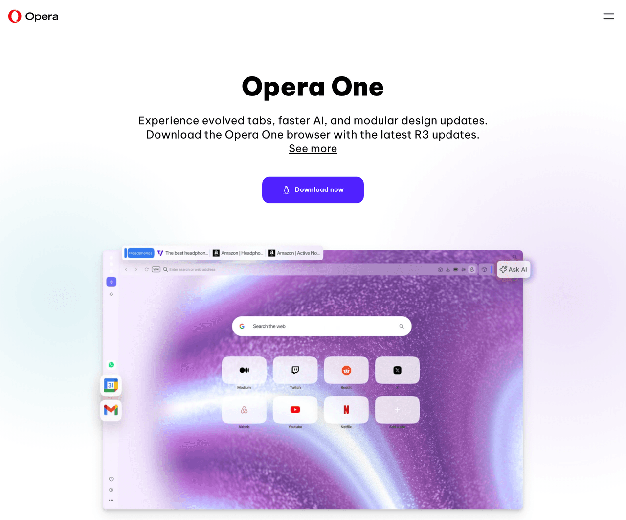 Screenshot of Opera One Browser