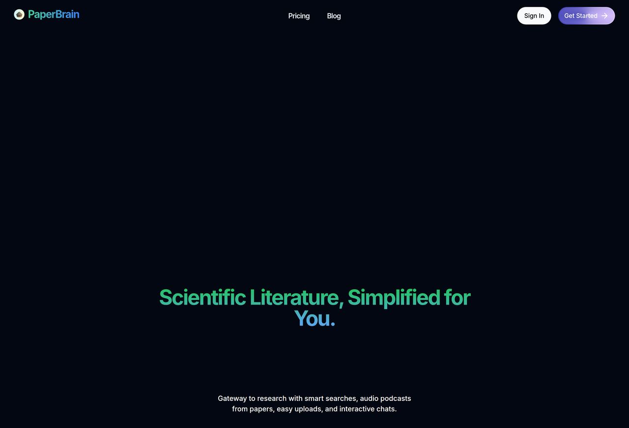 Screenshot of PaperBrain