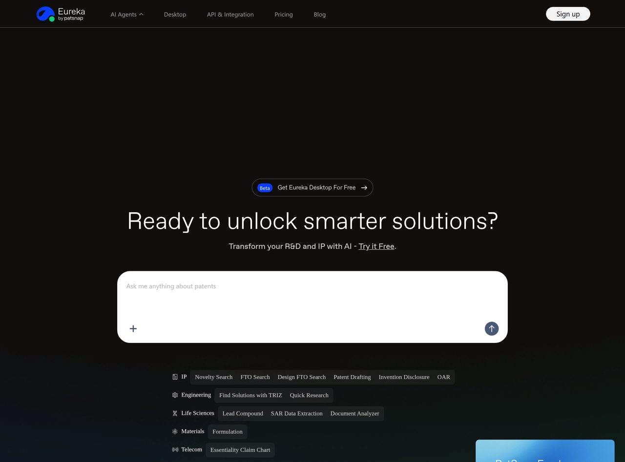 Screenshot of Patsnap Eureka