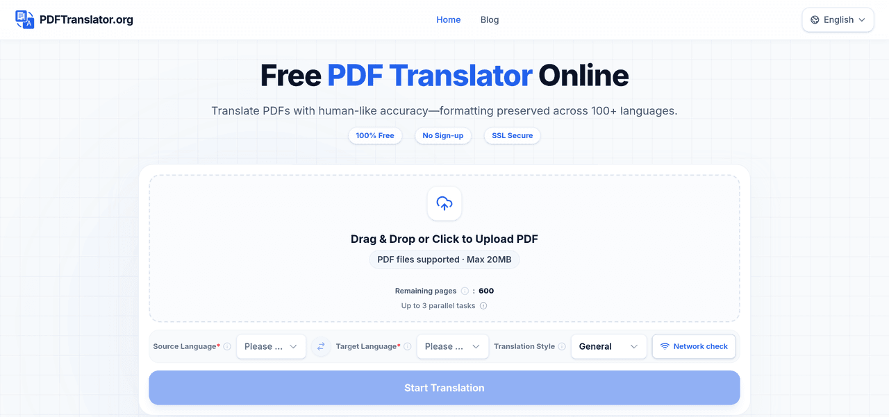 Screenshot of PDF Translator