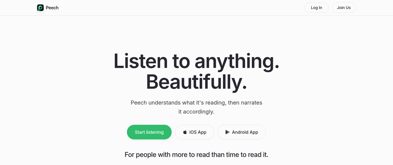 Screenshot of Peech AI