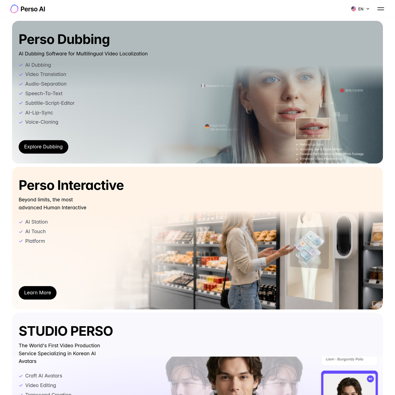 Screenshot of PERSO.ai