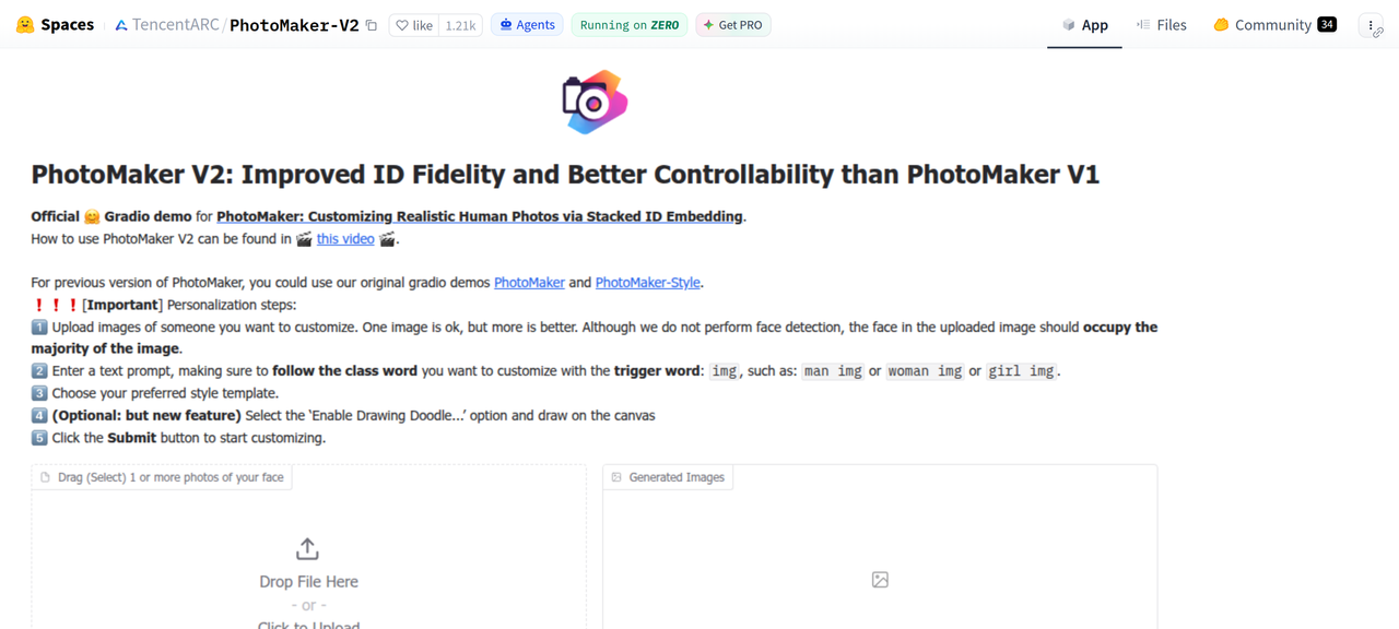 Screenshot of PhotoMaker V2