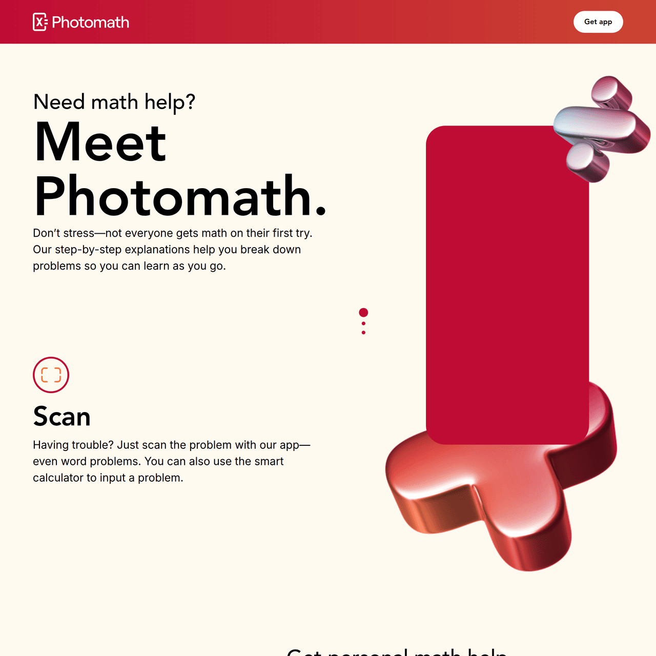 Screenshot of Photomath