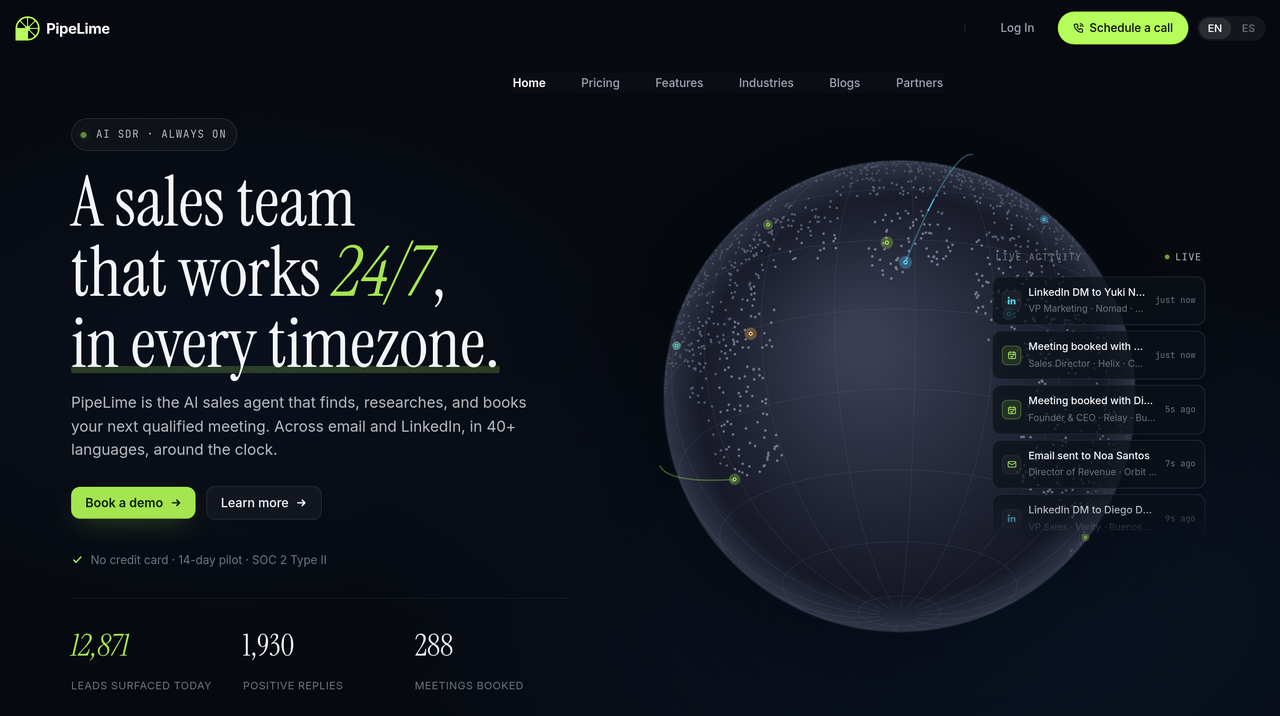 Screenshot of PipeLime