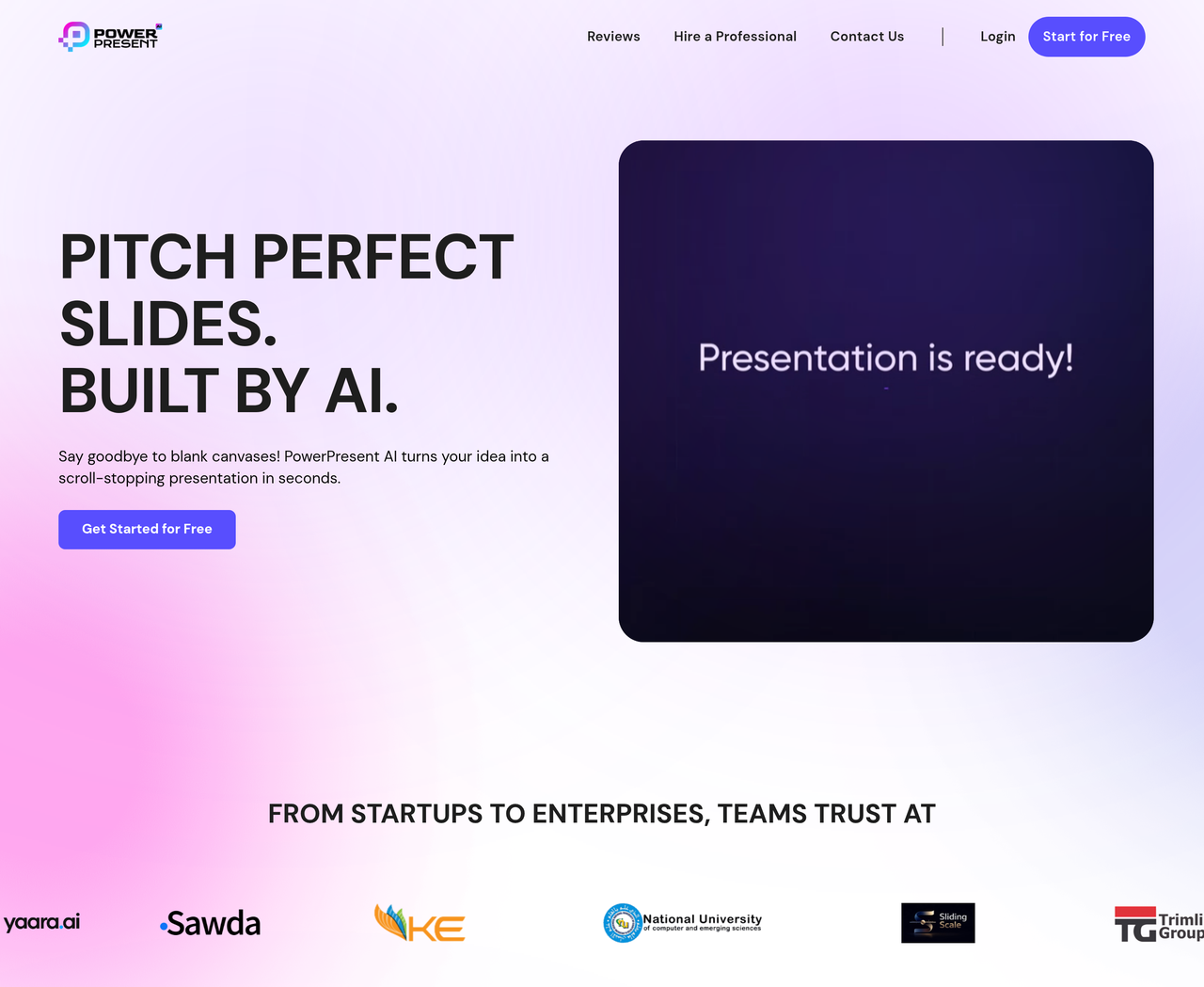 Screenshot of Powerpresent AI