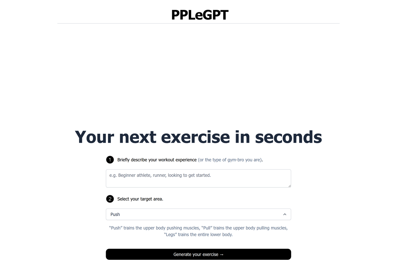 Screenshot of PPLEGPT