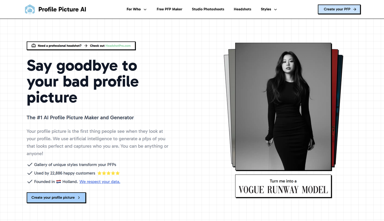 Screenshot of Profil Picture AI