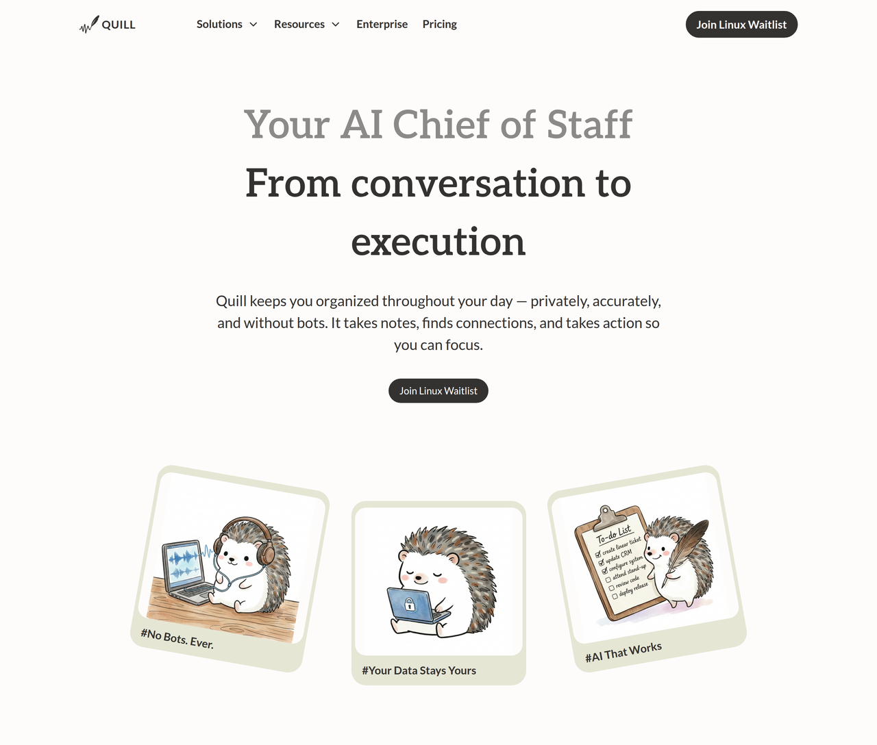 Screenshot of Quill AI