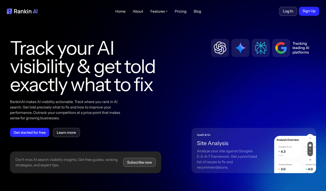 Screenshot of Rankin AI