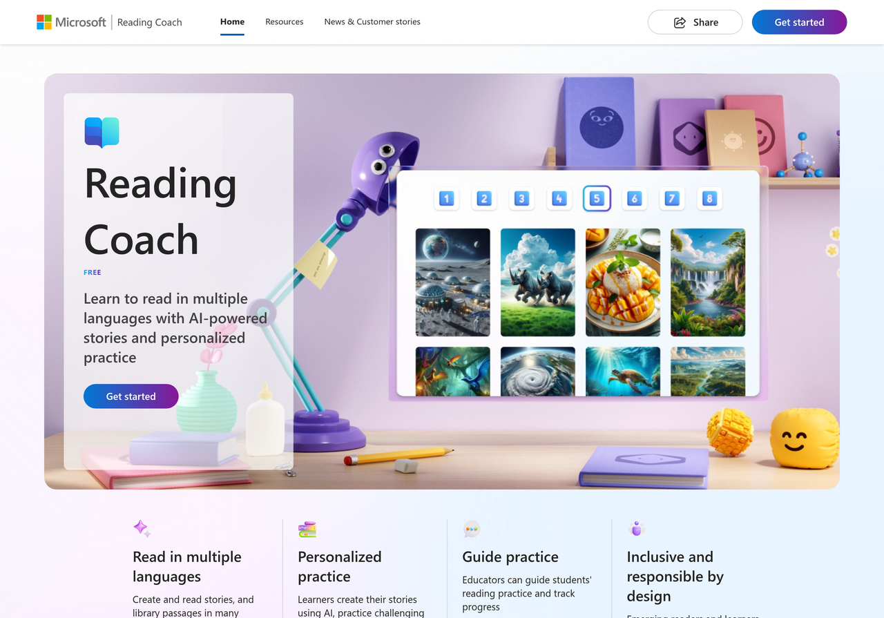 Screenshot of Reading Coach by Microsoft