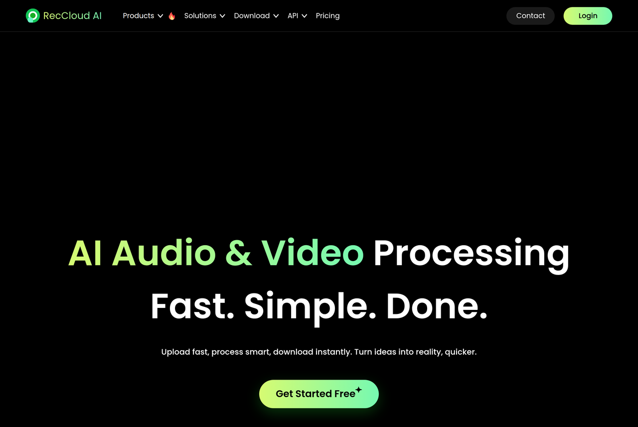Screenshot of RecCloud