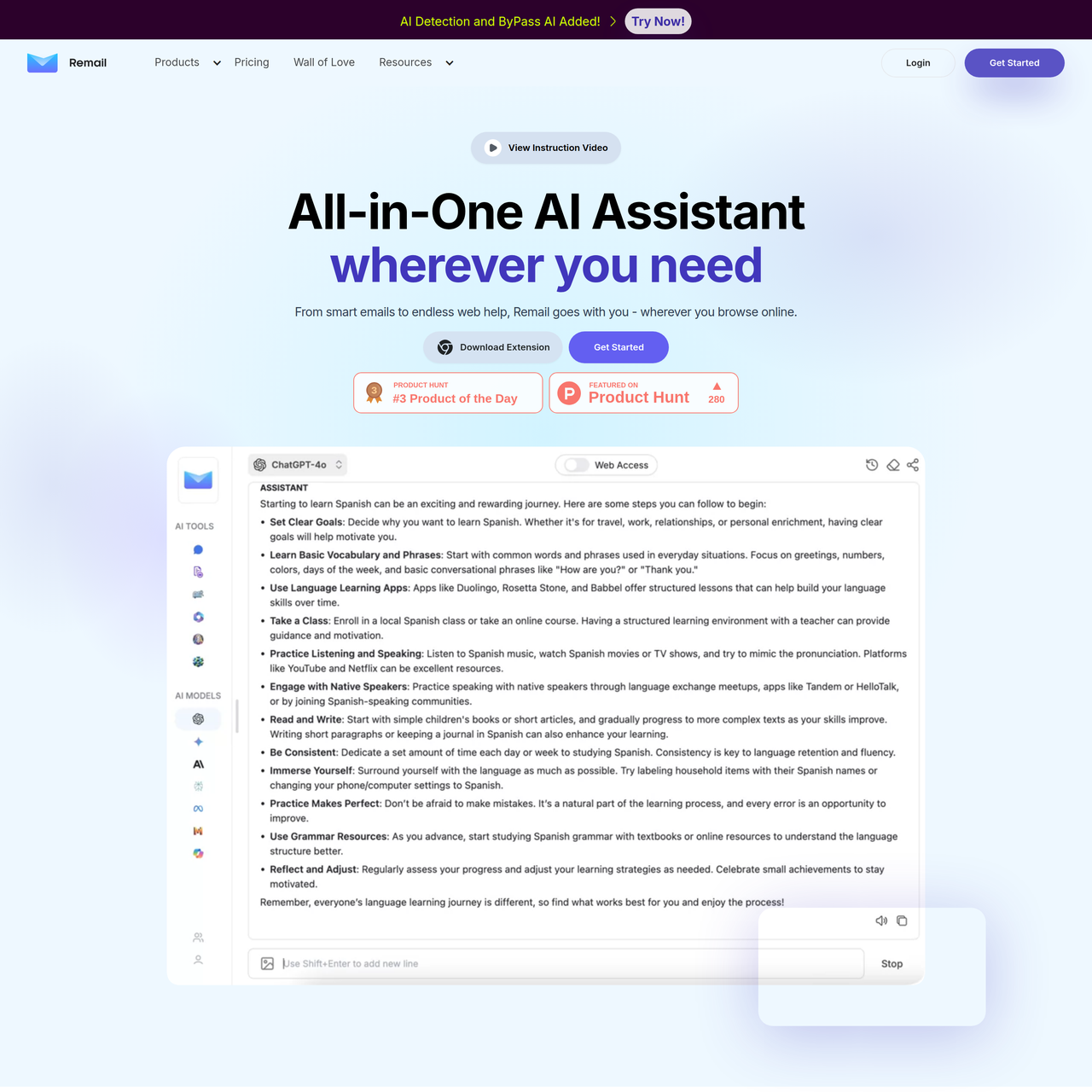 Screenshot of Remail AI