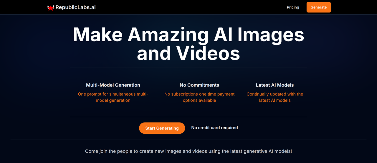 Screenshot of Republic Labs AI