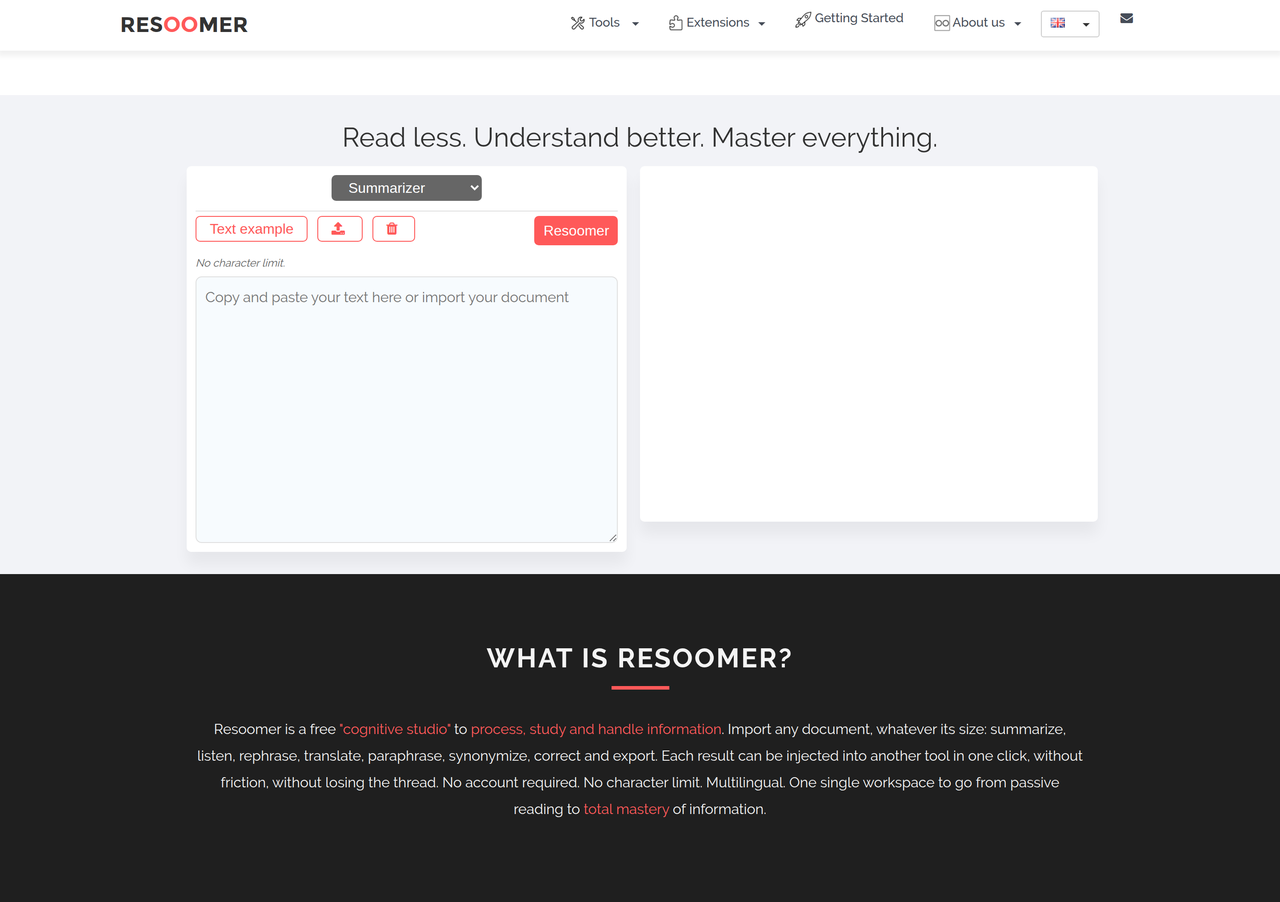 Screenshot of Resoomer