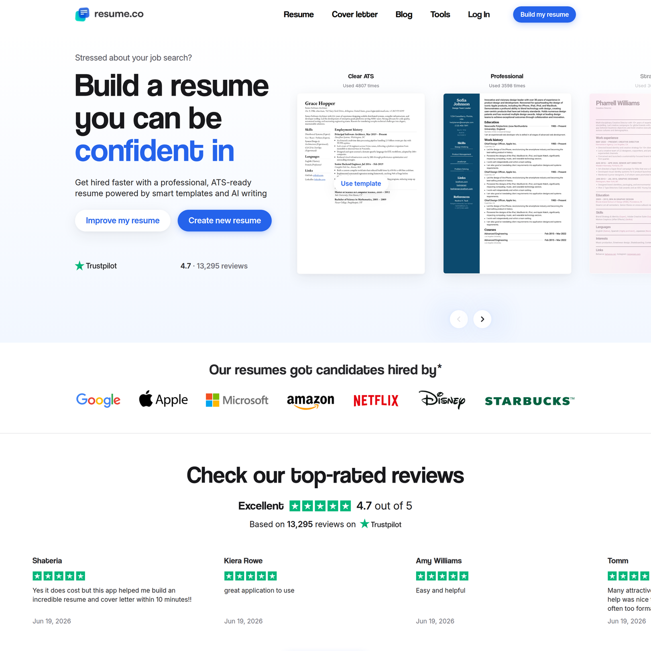 Screenshot of Resume.co