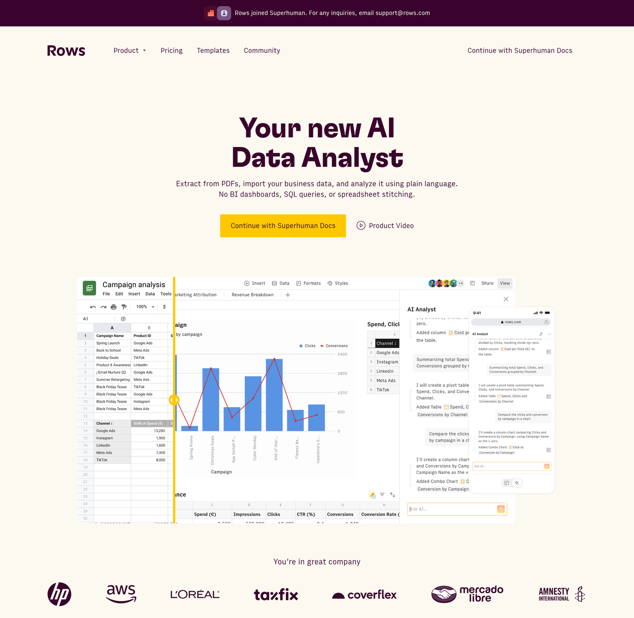 Screenshot of Rows