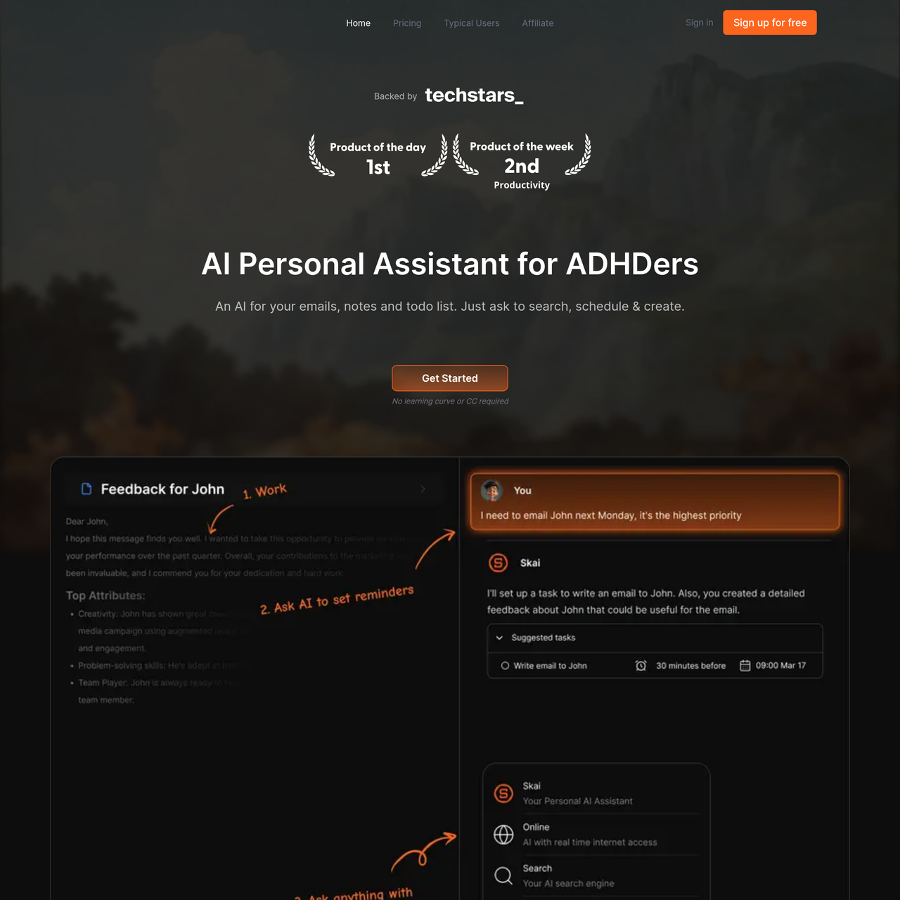 Screenshot of Saner.ai