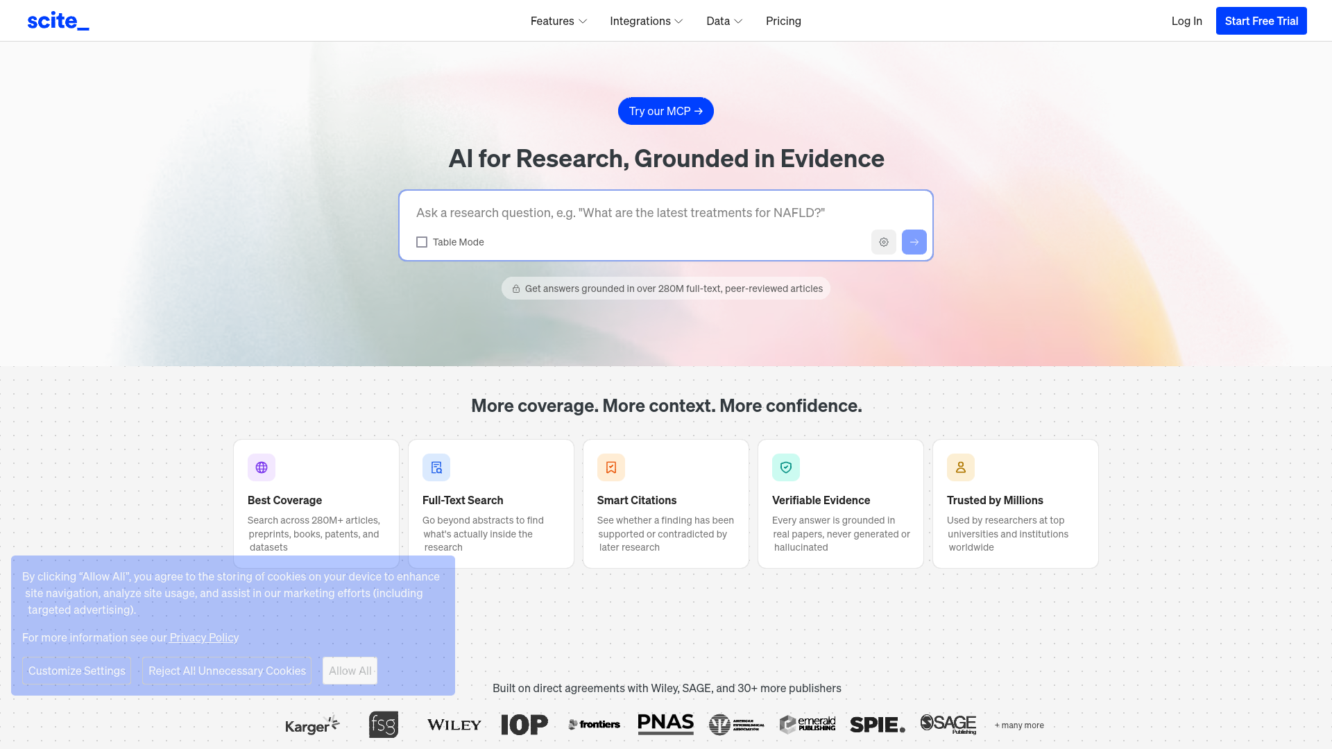 Screenshot of Scite.ai