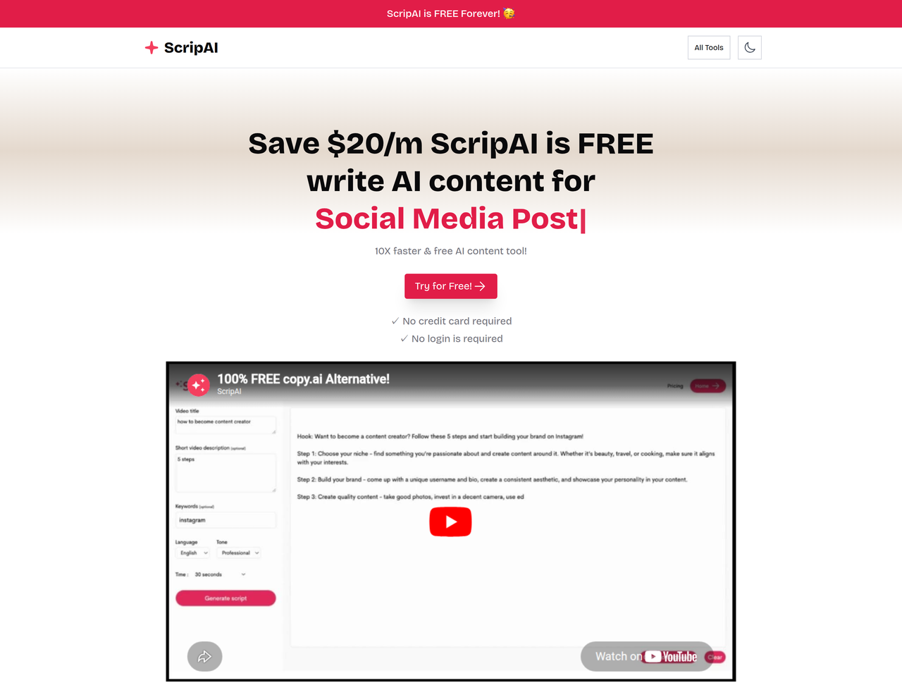 Screenshot of Scrip AI