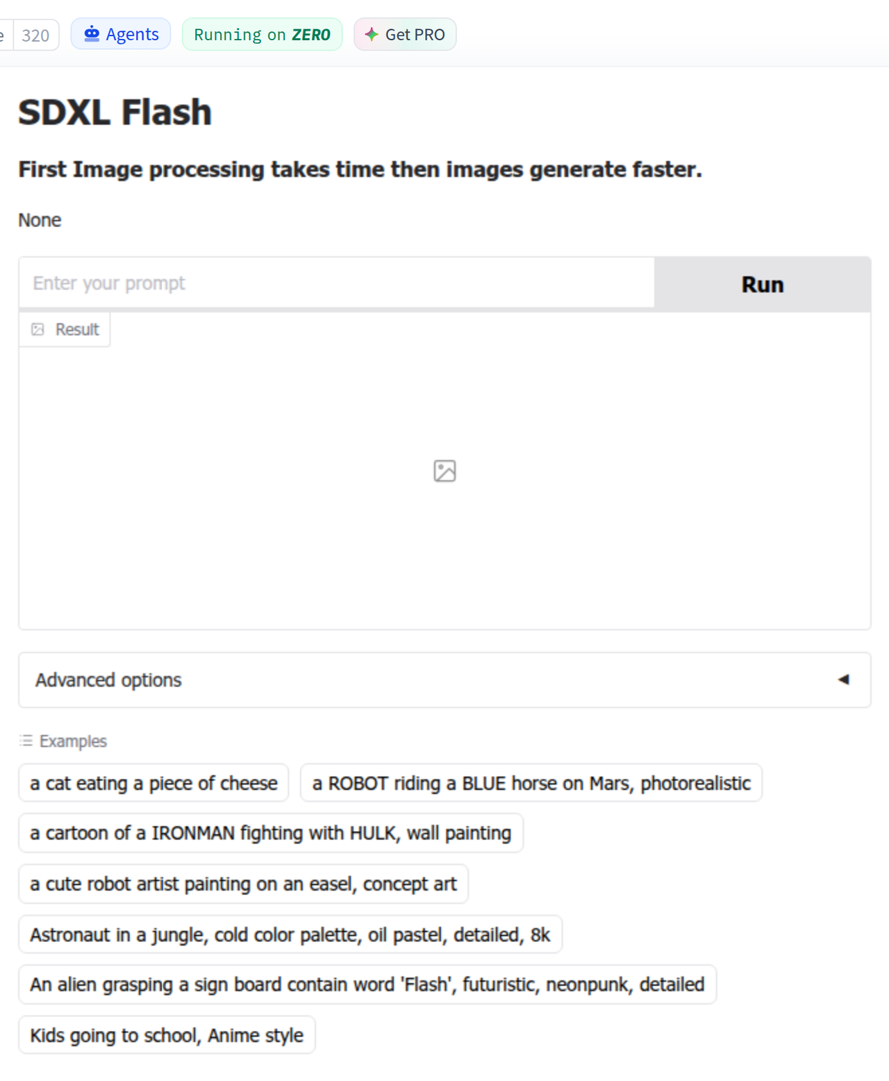 Screenshot of SDXL Flash