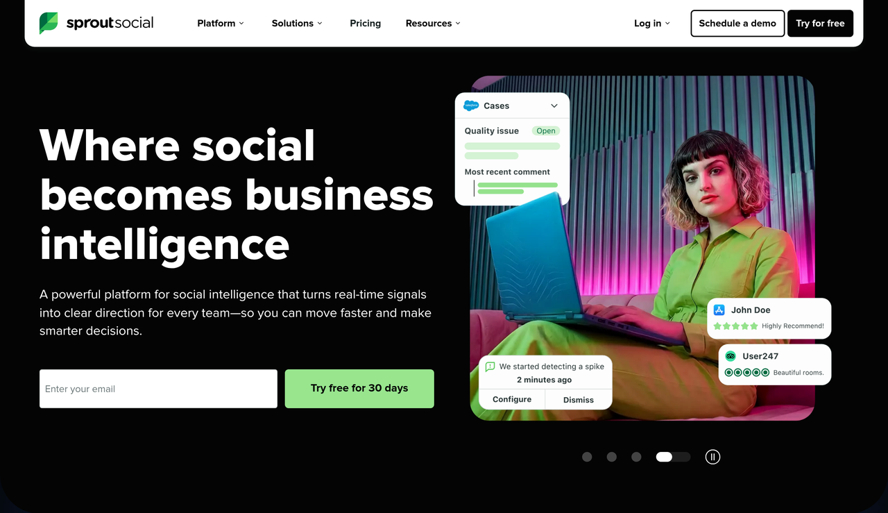 Screenshot of Sprout Social Review 2026