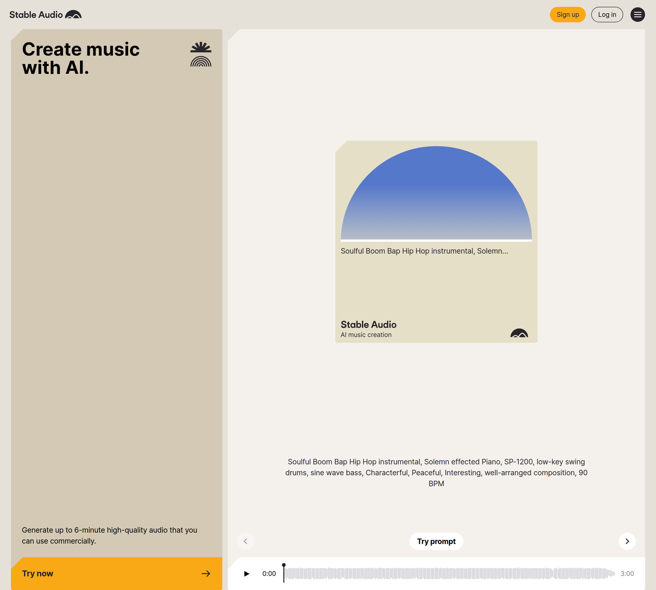 Screenshot of Stable Audio 2.5
