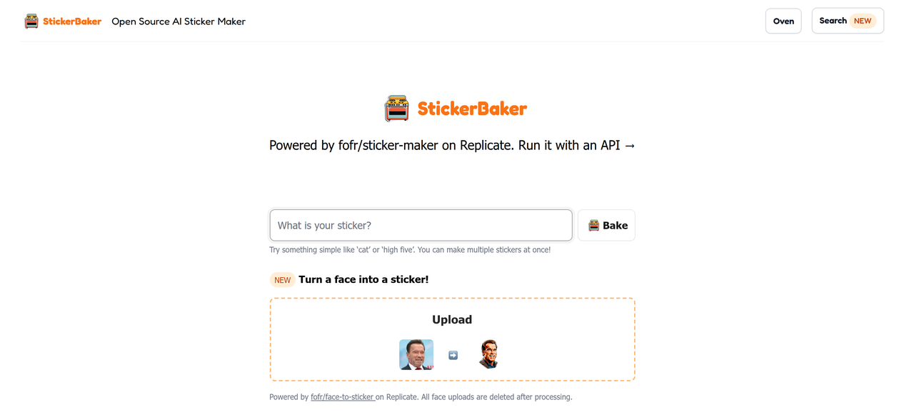 Screenshot of StickerBaker