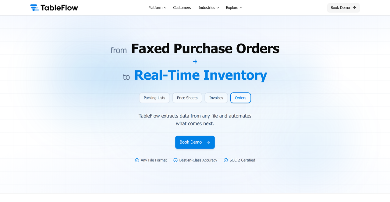 Screenshot of TableFlow