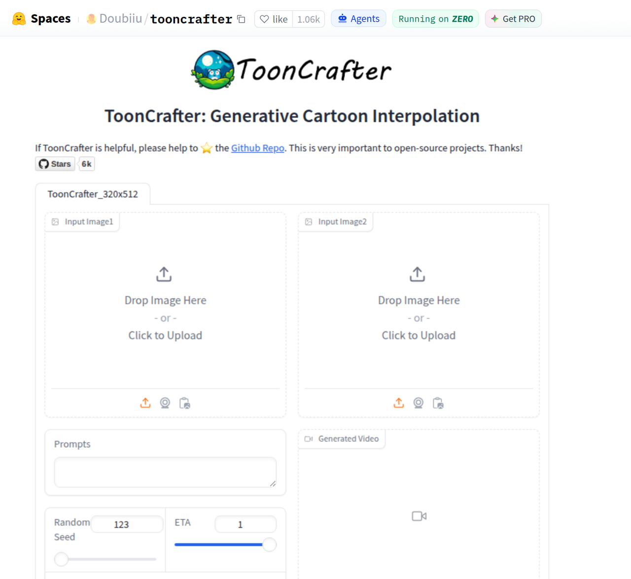 Screenshot of ToonCrafter