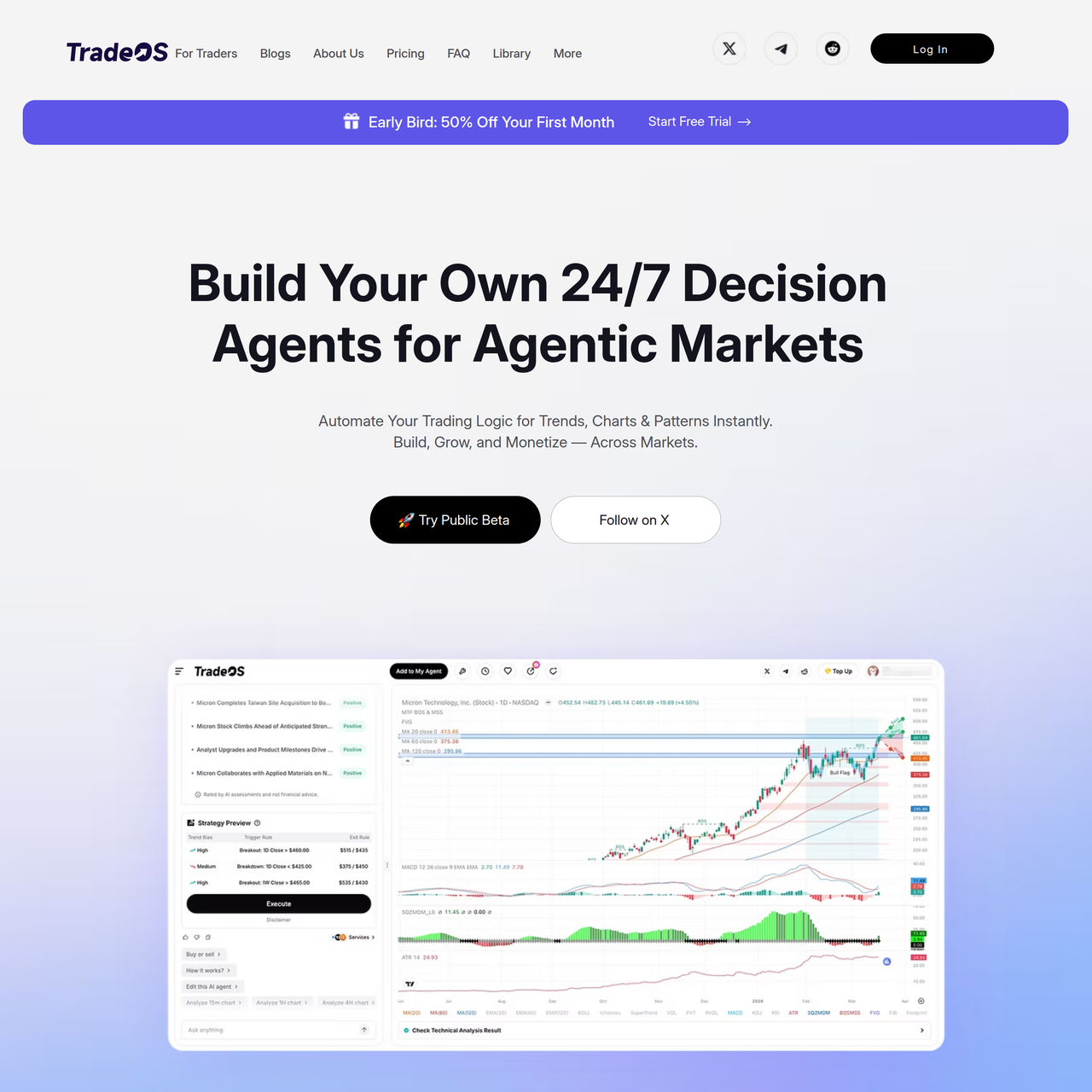 Screenshot of TradeOS AI