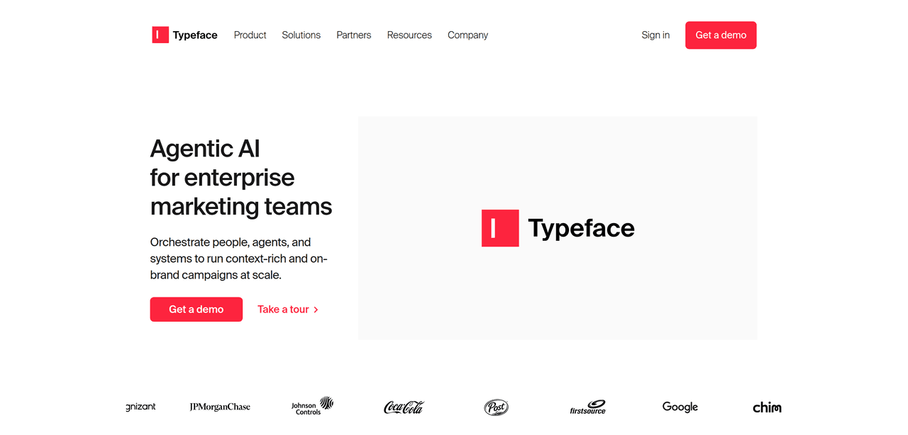 Screenshot of Typeface AI