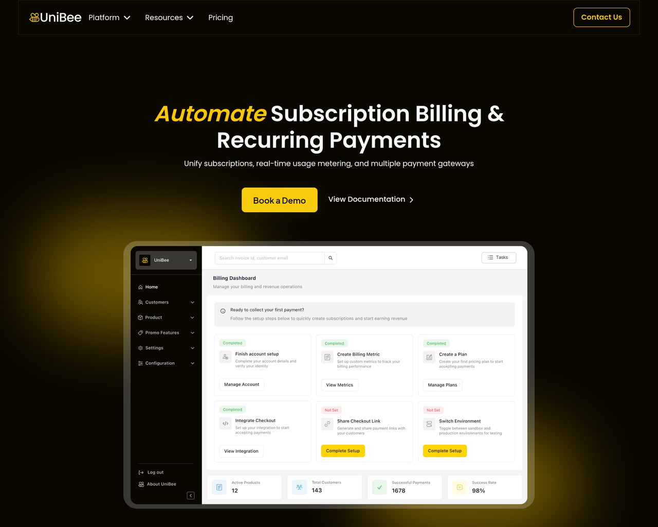 Screenshot of UniBee