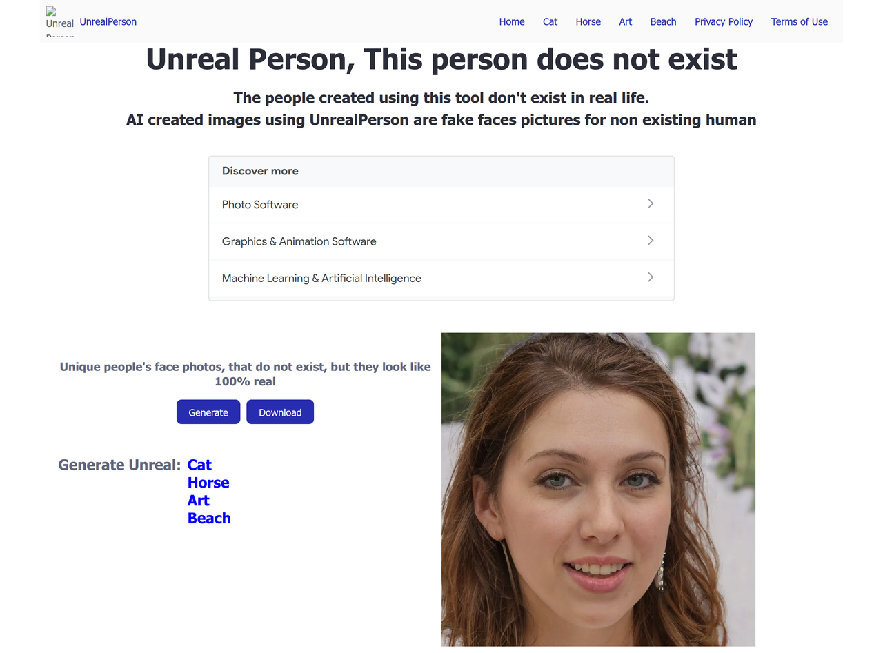 Screenshot of Unreal Person