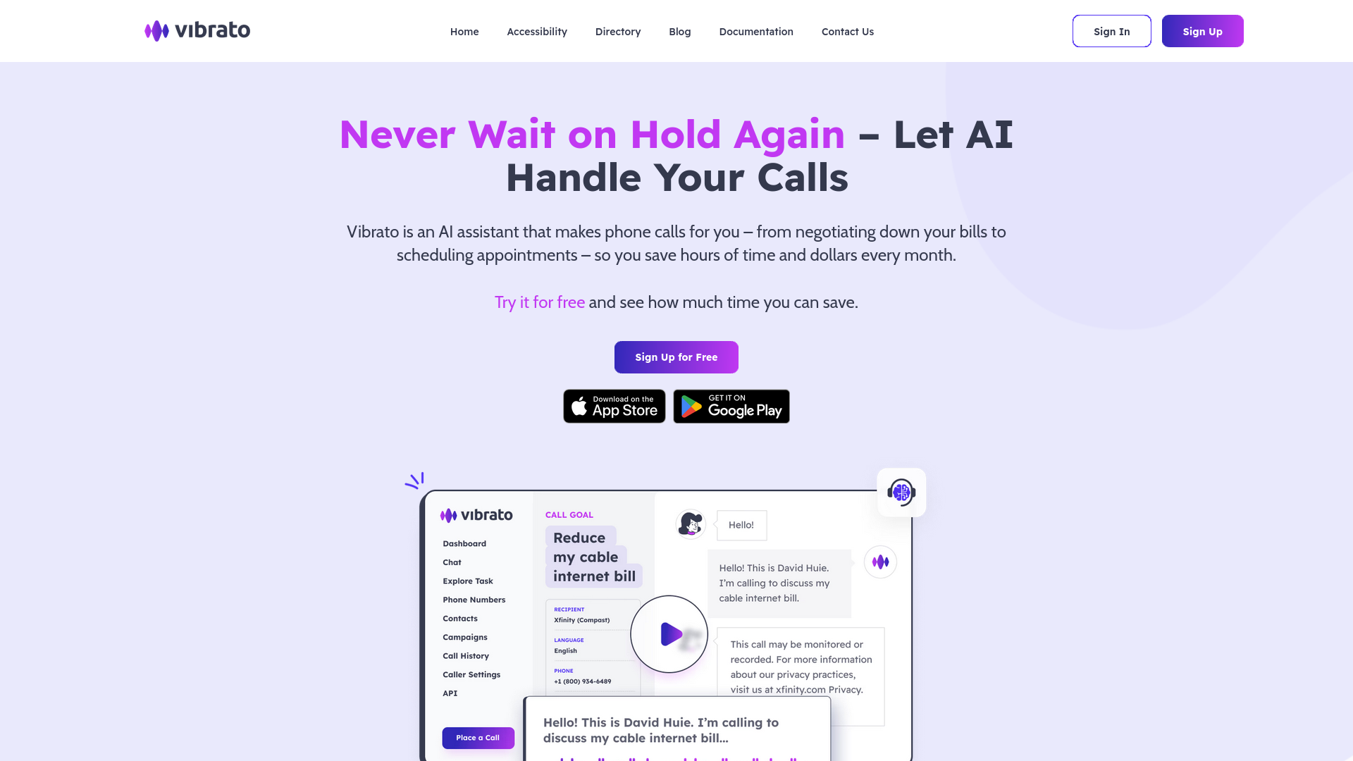 Screenshot of Vibrato