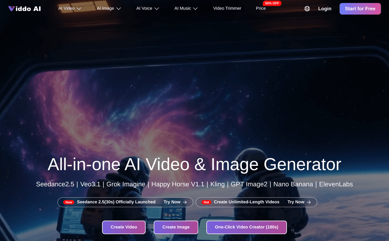 Screenshot of Viddo AI