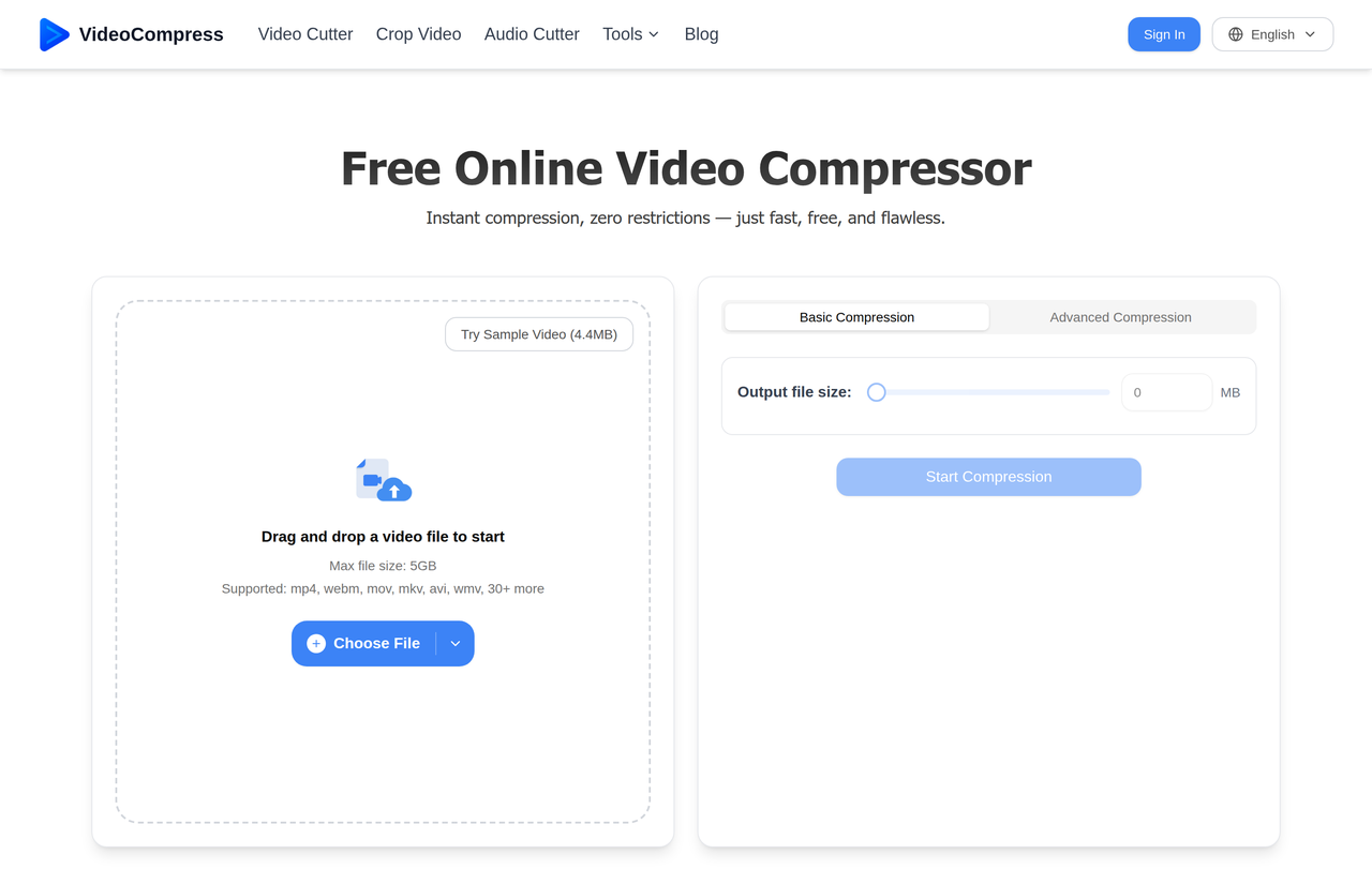 Screenshot of Video Compress