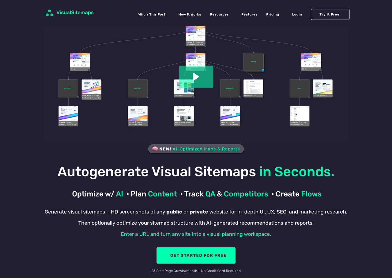 Screenshot of VisualSitemaps